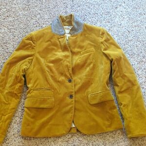 J Crew gold velvet schoolboy blazer size 4